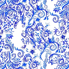 Peacock Place Chinoiserie Chic, in Ultramarine Blue