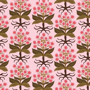 Thistle Bush Floral | Red + PInk