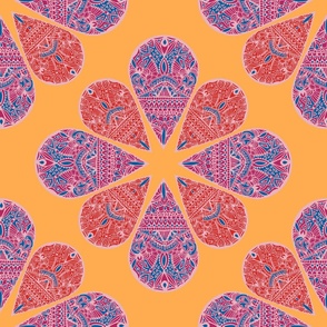 Mandala Teardrops Orange