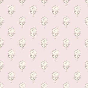 bespoke illustrated floral block print pink cream shabby chic floral Terri-Conrad-Designs copy