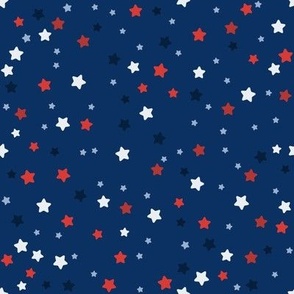 Small Stars American Independence Day, 4th of July, Memorial Day, Navy, Blue, Red, White, Boys, Kids, Retro