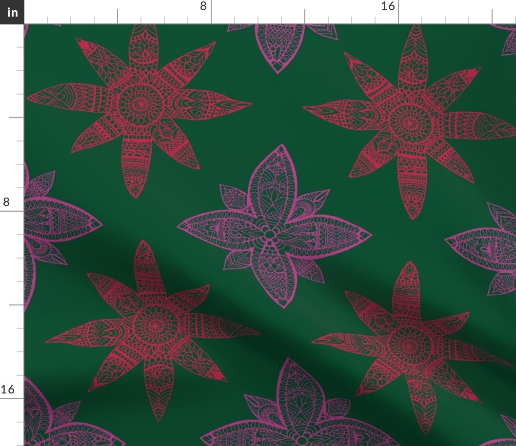 Stars Mandala Green