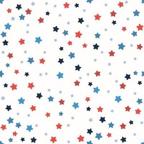 Small Stars American Independence Day, 4th of July, Memorial Day, Blue, Red, White