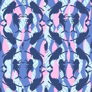 Synchronized Swim (Pink & Mint 24x24) from the Salty Sea collection by Betty Louise Studio