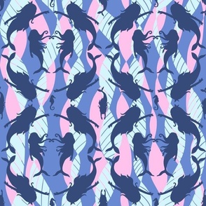 Synchronized Swim (Pink & Mint 12x12) from the Salty Sea collection by Betty Louise Studio