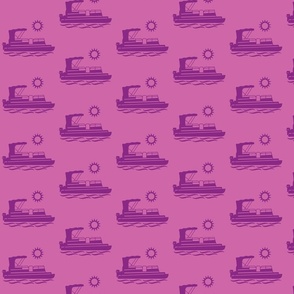  Colorful Pontoon Boat Floating in the Sunshine - Purple & Dark Pink