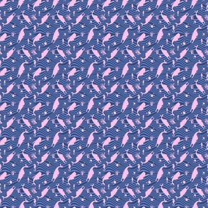 Mermaid Waves (Pink & Blue 3x3) from the Salty Sea collection