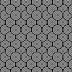 Graphic black and white circles 2