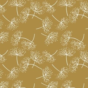(S) Queen Anne's Lace Flowers Gold and White 