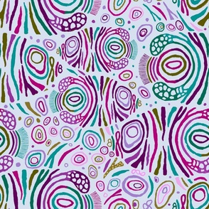 Abstract Tropical Fish Pattern purple