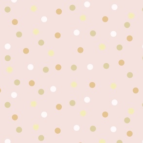 soothing pink with neutral polka dots