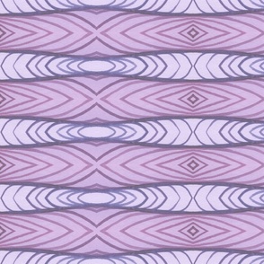 Lavender and Lilac Purple Wavy Monochrome Tribal Stripe