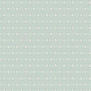 Cosmic Deco | Art Deco | Turquoise and white | Geometric pattern | Ditsy Scale