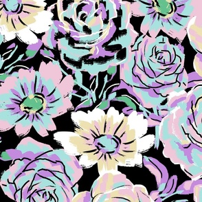 Vista Painted Floral - Black Large