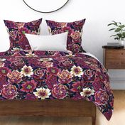 Vista Painted Floral - Navy Large