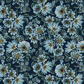 Sabre Painted Floral - Navy Small
