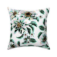 Sabre Painted Floral - White Large