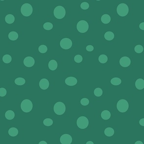 Light Green Dots on a Kelly Green Background - jumbo scale