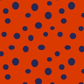 Navy Dots on Red - jumbo scale
