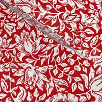 1879 "Mallow" by William Morris - Wisconsin colors - White on Badger Red