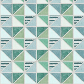 Mediterranean Tiles - Green & Blue
