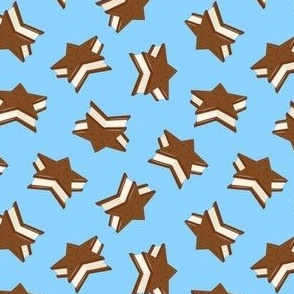 (small scale) star ice cream sandwiches - sky blue - LAD23