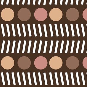 Animal Prints Abstract Dot and stripes - Modern Minimal - skin tones on black - large