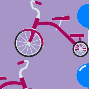Tricycles and Balloons (24x24 and Violet)