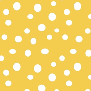 White Dots on Gold Yellow - jumbo scale