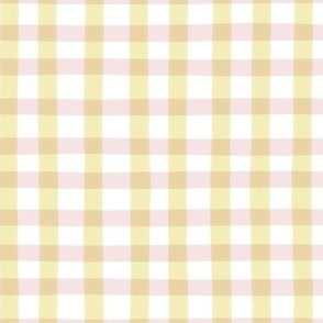 Wobbly Gingham (Light Pink & Yellow)