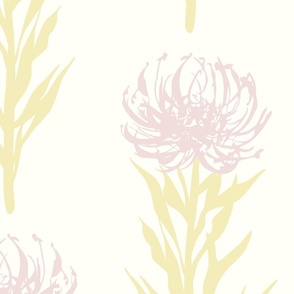Pincushion Flower - Vanilla and Pink (Jumbo Scale)