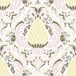 Butter and Blush Damask 