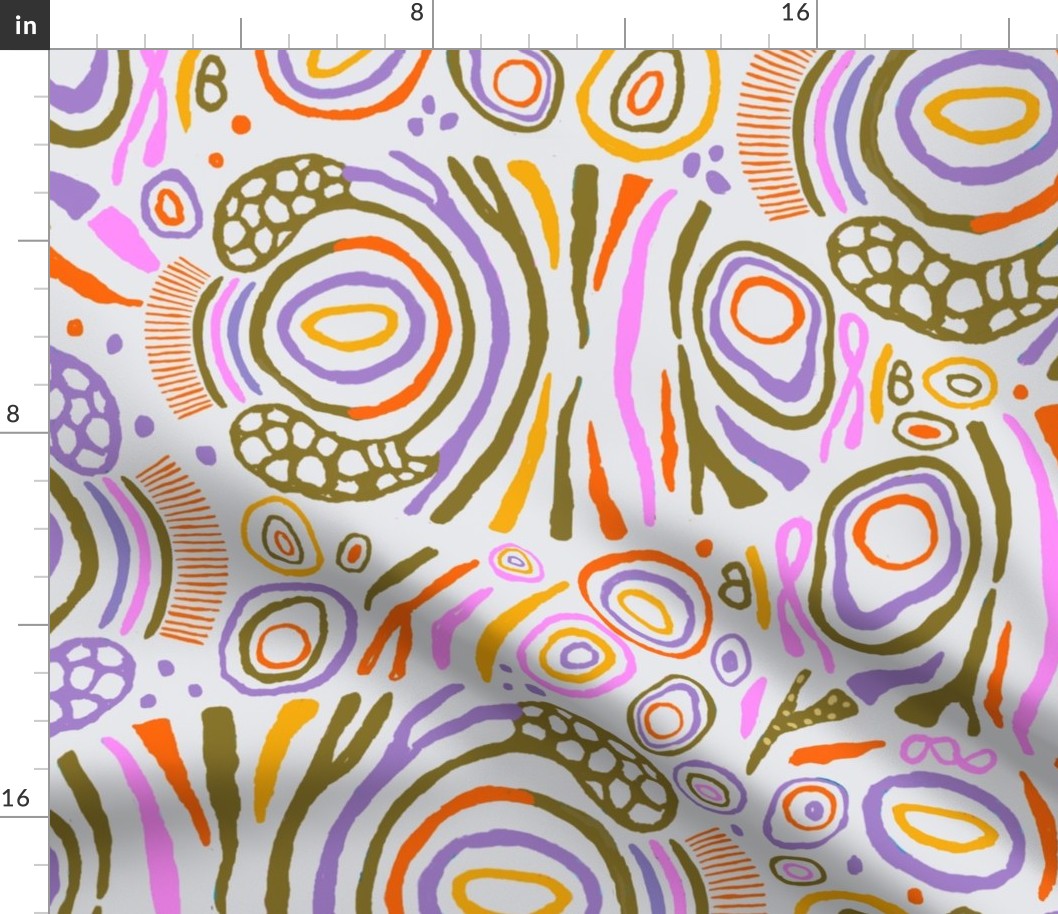 Abstract Tropical Fish Pattern pink