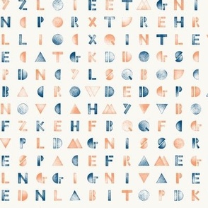 City Word Search - Blue and red alphabets on cream [Small]