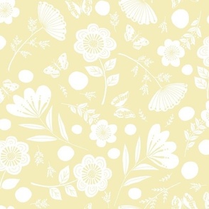 Hand drawn floral - yellow