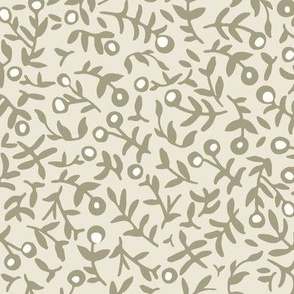 ditsy flowers - olive 