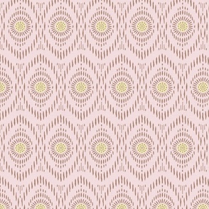 block print deco - pink & yellow