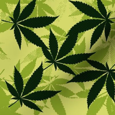 Funky Grunge Cannabis Leaf Art