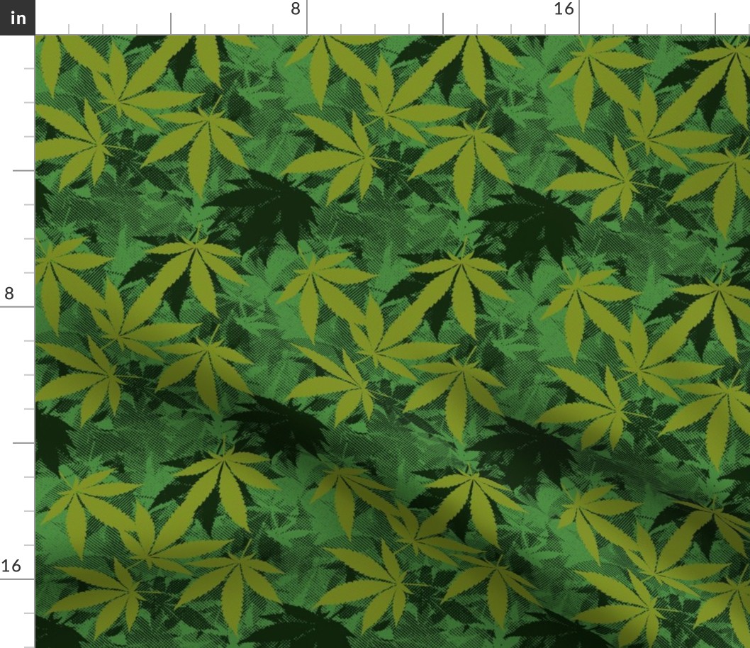 Zine-Style Cannabis Leaf Pattern