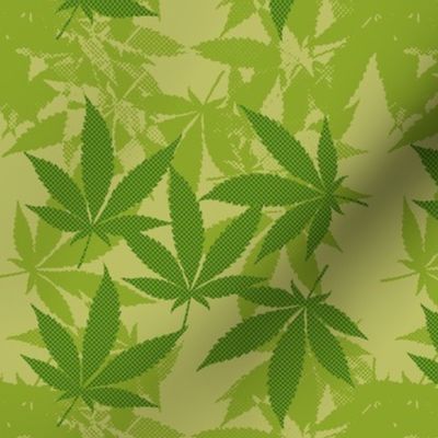 Retro Grunge Cannabis Pattern