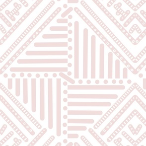 blush / light pink geometric pattern on white - medium scale