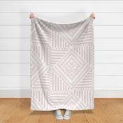 blush / light pink geometric pattern on white - large scale