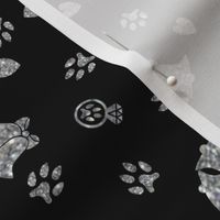 Doggy wedding silver on black