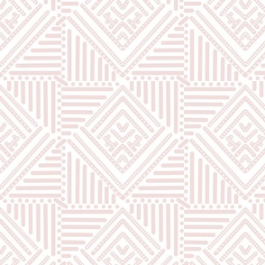 blush / light pink geometric pattern on white - small scale