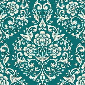 2742 A Large - floral ball  / damask