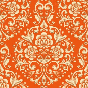 2742 C Large - floral ball  / damask