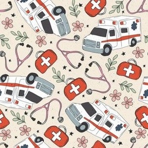 Krankenwagen Stoffe, Tapete & Wohnaccesssories - Spoonflower