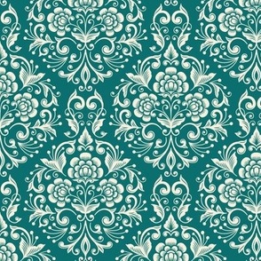 2742 A Small - floral ball  / damask