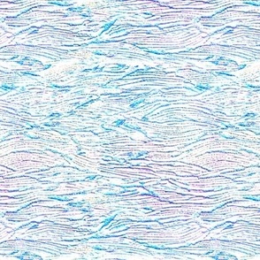 Watermelon coloured pale blue and pink textured coordinate for Ice creams horizontal waves 6” repeat 
