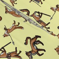 Medieval Foxes on light yellow